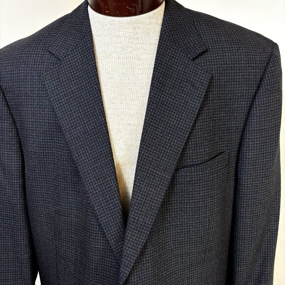 Cashmere Wool Haspel Men's Sport Coat Plaid Blazer Small Checked 44R Soft Jacket - Picture 1 of 10
